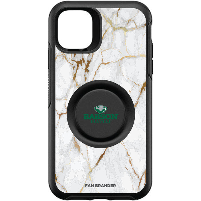OtterBox Otter + Pop symmetry Phone case with Babson University White Marble Background