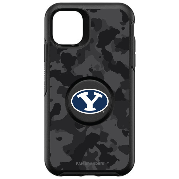 OtterBox Otter + Pop symmetry Phone case with Brigham Young Cougars Primary Logo and Urban Camo design