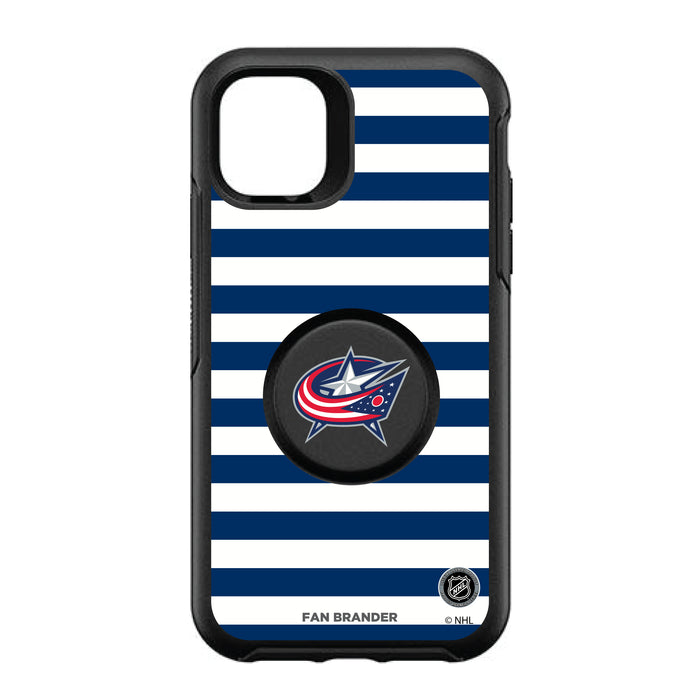 OtterBox Otter + Pop symmetry Phone case with Columbus Blue Jackets Stripes Design