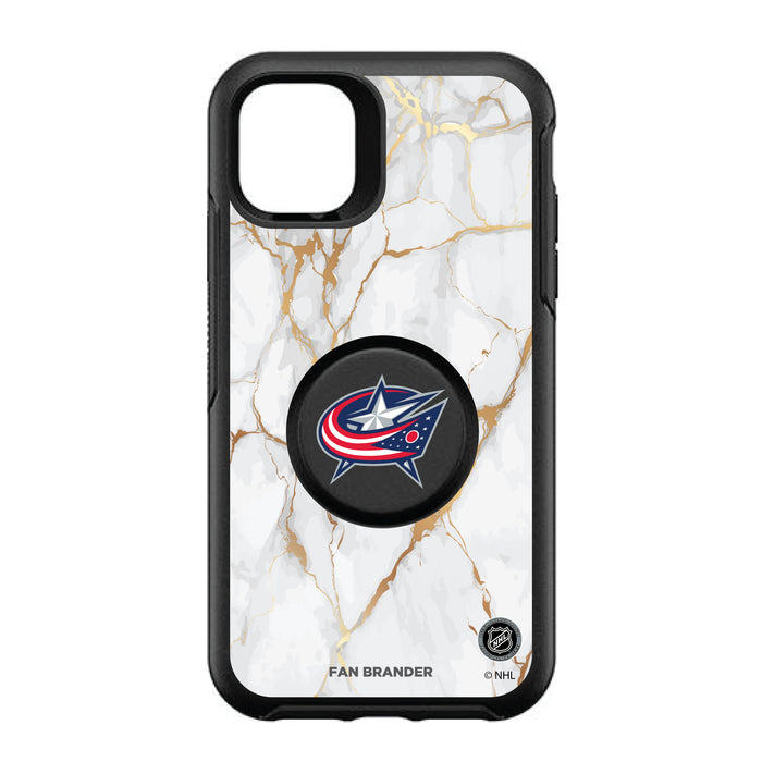 OtterBox Otter + Pop symmetry Phone case with Columbus Blue Jackets White Marble design