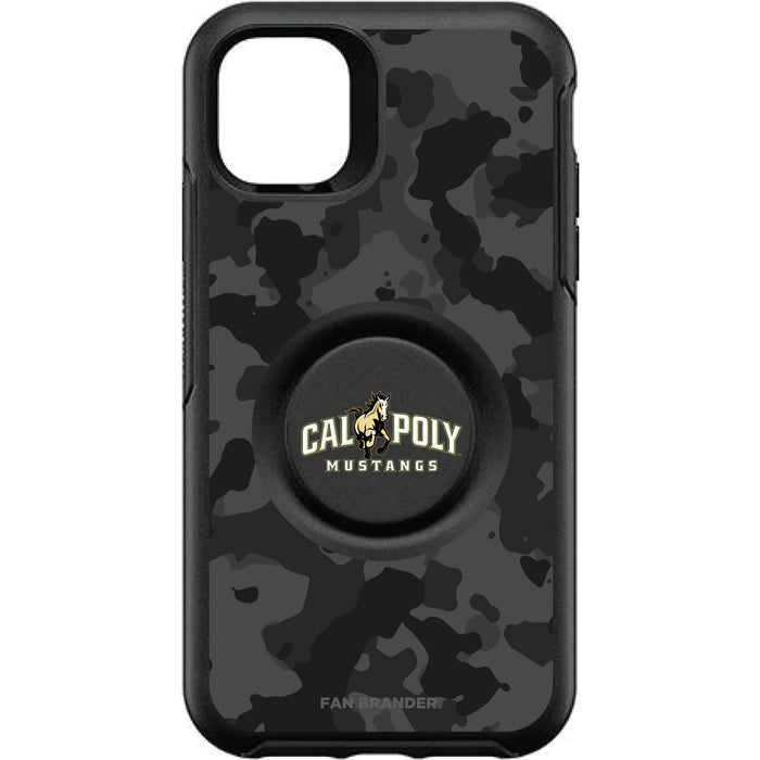 OtterBox Otter + Pop symmetry Phone case with Cal Poly Mustangs Urban Camo background