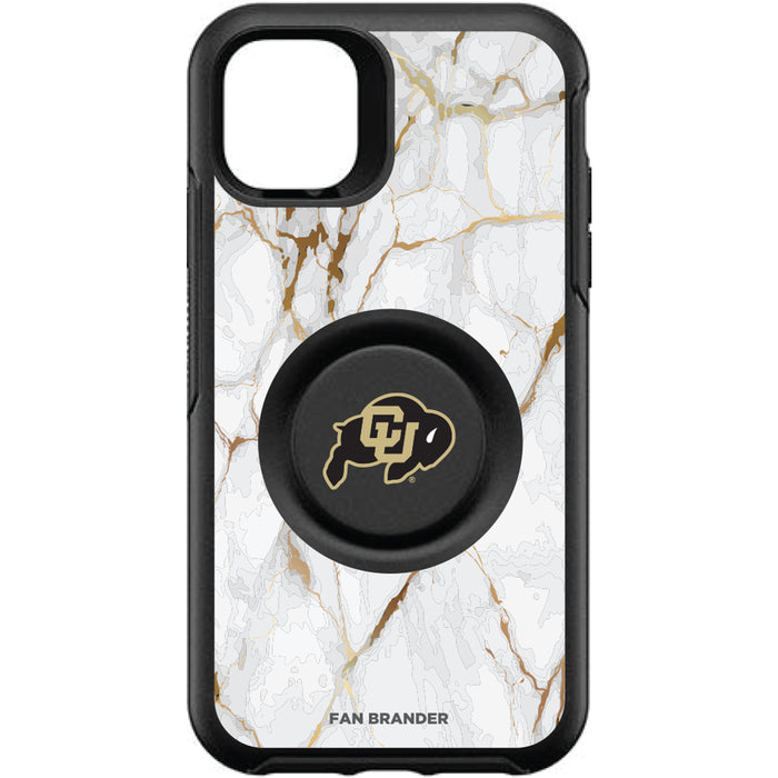 OtterBox Otter + Pop symmetry Phone case with Colorado Buffaloes White Marble Background