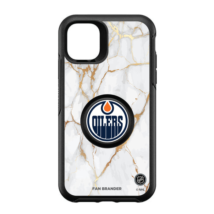 OtterBox Otter + Pop symmetry Phone case with Edmonton Oilers White Marble design