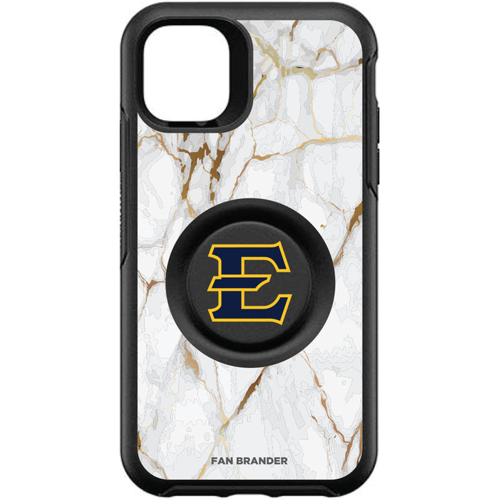 OtterBox Otter + Pop symmetry Phone case with Eastern Tennessee State Buccaneers White Marble Background
