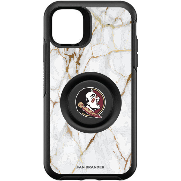 OtterBox Otter + Pop symmetry Phone case with Florida State Seminoles White Marble Background