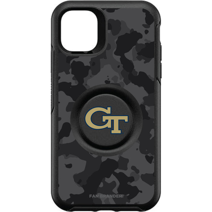 OtterBox Otter + Pop symmetry Phone case with Georgia Tech Yellow Jackets Urban Camo background