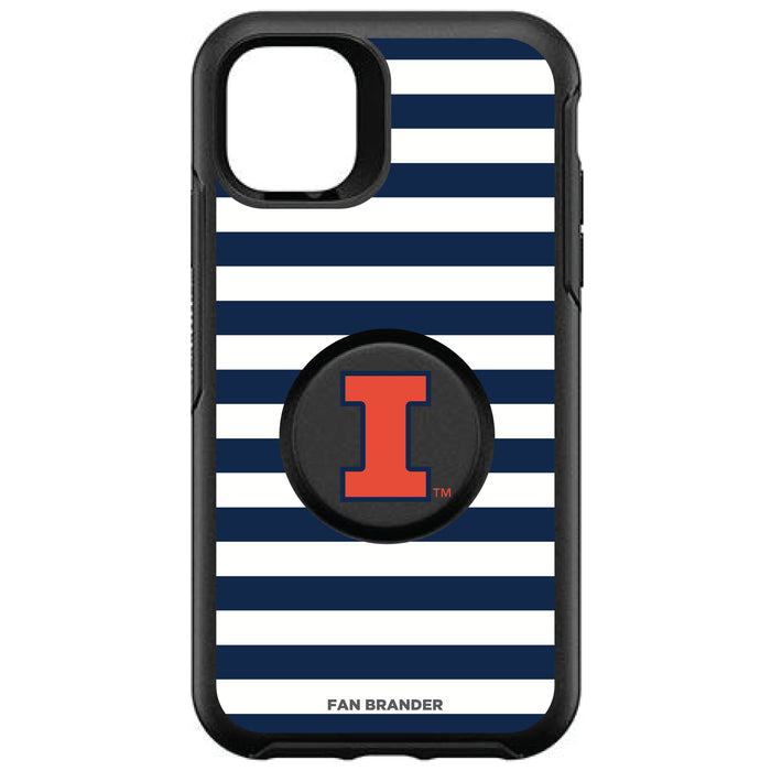 OtterBox Otter + Pop symmetry Phone case with Illinois Fighting Illini Primary Logo and Striped Design