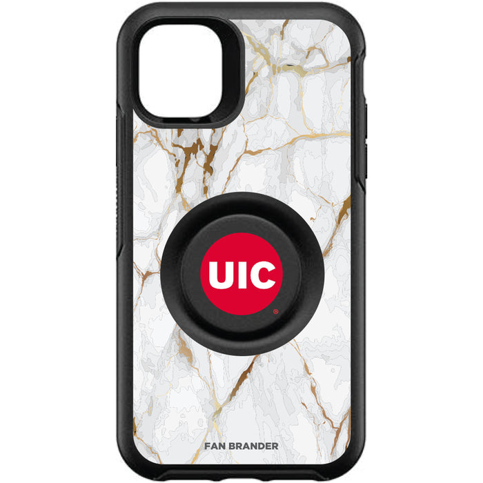 OtterBox Otter + Pop symmetry Phone case with Illinois @ Chicago Flames White Marble Background