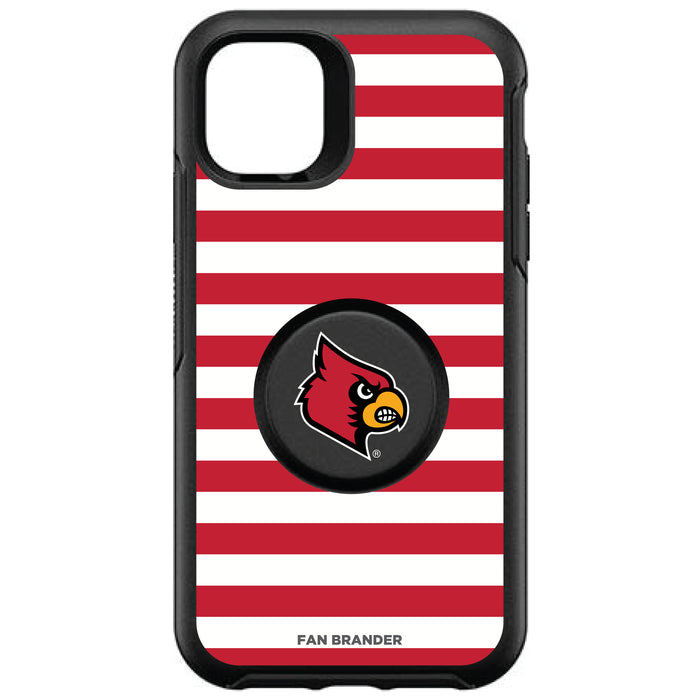 OtterBox Otter + Pop symmetry Phone case with Louisville Cardinals Primary Logo and Striped Design
