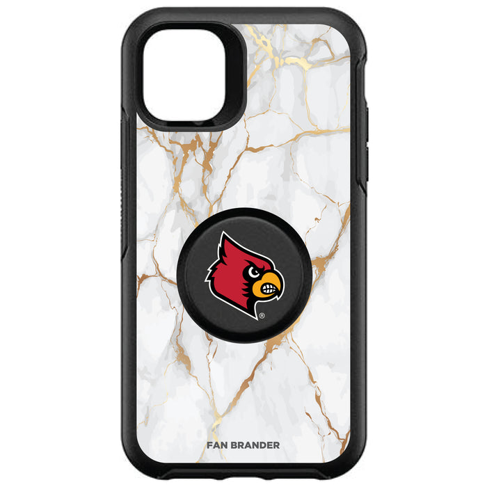 OtterBox Otter + Pop symmetry Phone case with Louisville Cardinals White Marble Background