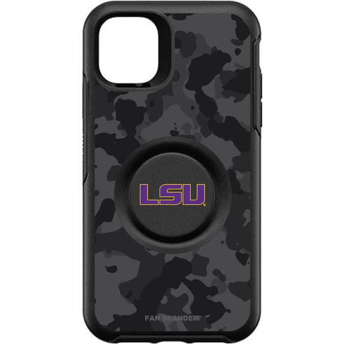 OtterBox Otter + Pop symmetry Phone case with LSU Tigers Urban Camo background