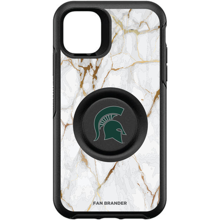 OtterBox Otter + Pop symmetry Phone case with Michigan State Spartans White Marble Background