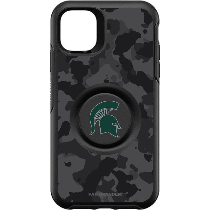 OtterBox Otter + Pop symmetry Phone case with Michigan State Spartans Urban Camo background