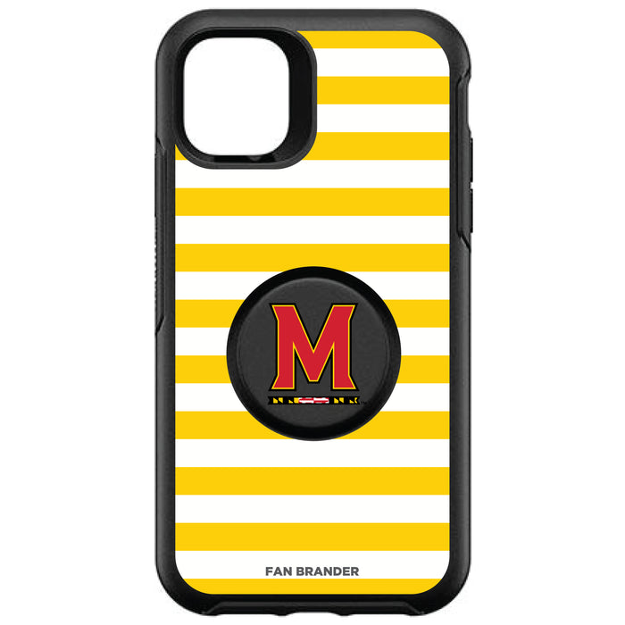 OtterBox Otter + Pop symmetry Phone case with Maryland Terrapins Primary Logo and Striped Design