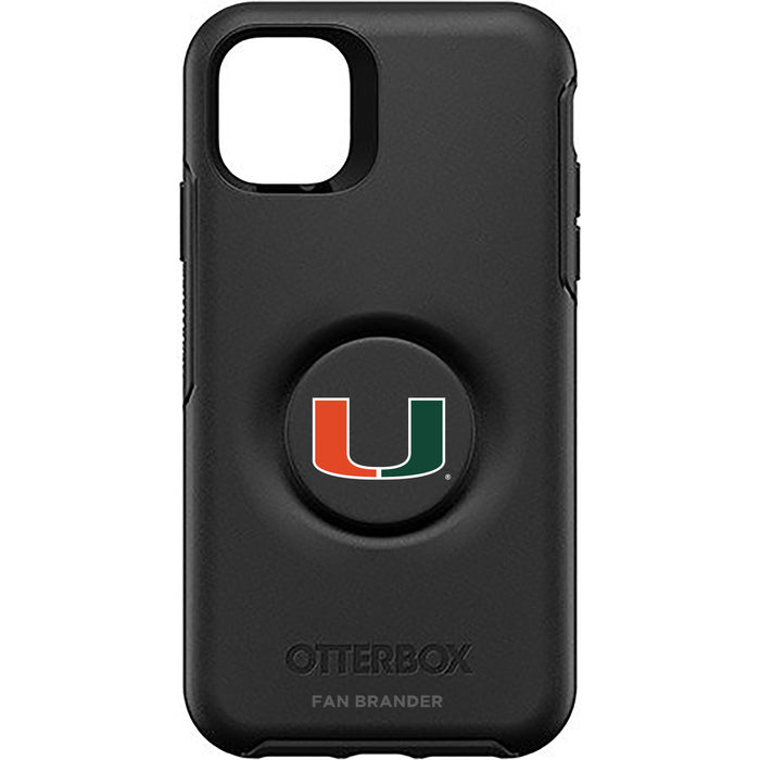 OtterBox Otter + Pop symmetry Phone case with Miami Hurricanes Primary Logo