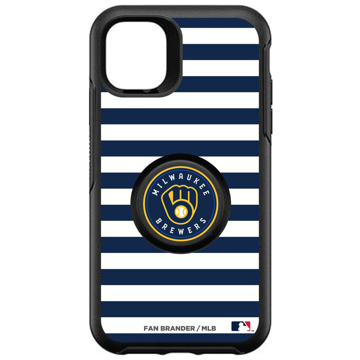 OtterBox Otter + Pop symmetry Phone case with Milwaukee Brewers Primary Logo and Striped Design