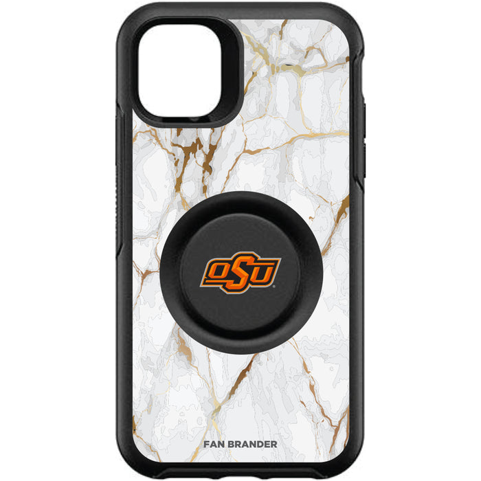 OtterBox Otter + Pop symmetry Phone case with Oklahoma State Cowboys White Marble Background