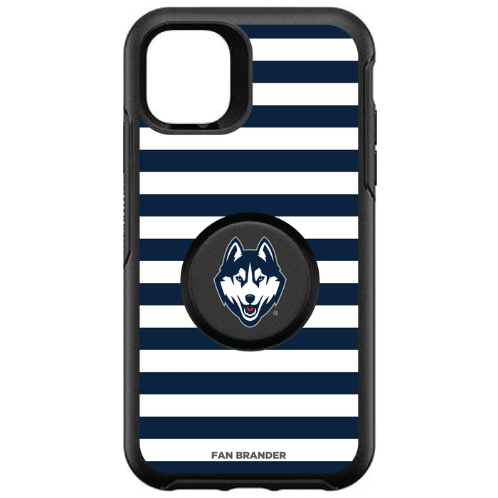 OtterBox Otter + Pop symmetry Phone case with Uconn Huskies Primary Logo and Striped Design