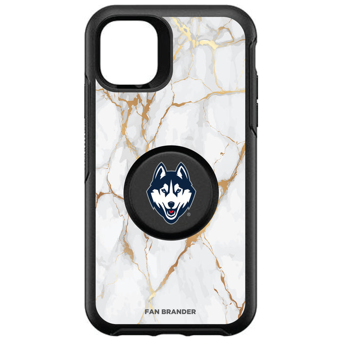 OtterBox Otter + Pop symmetry Phone case with Uconn Huskies White Marble Background