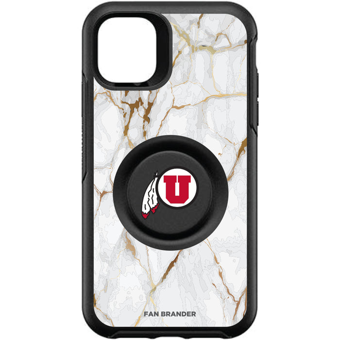 OtterBox Otter + Pop symmetry Phone case with Utah Utes White Marble Background