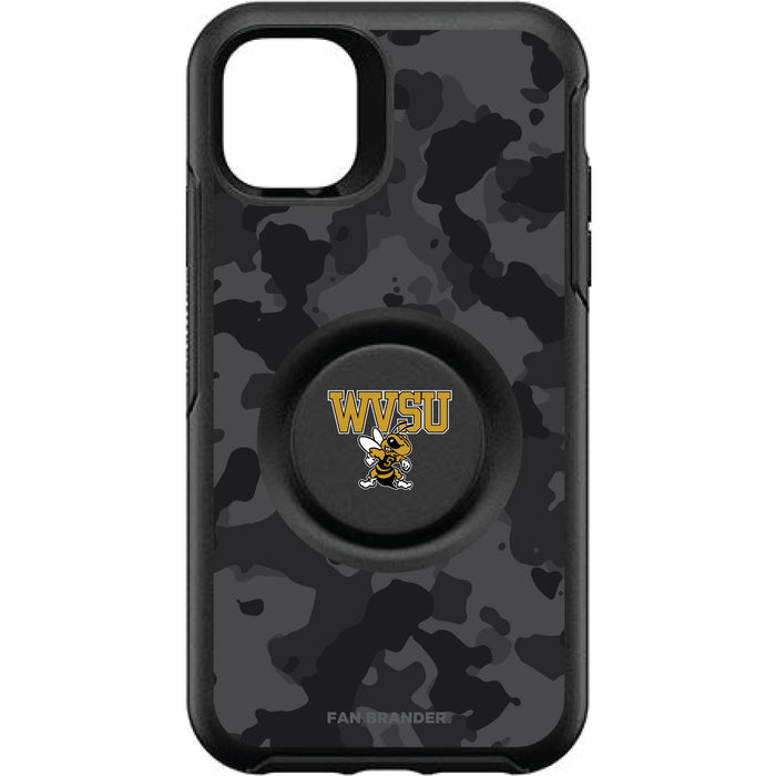 OtterBox Otter + Pop symmetry Phone case with West Virginia State Univ Yellow Jackets Urban Camo background