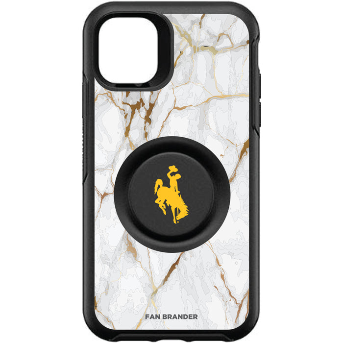 OtterBox Otter + Pop symmetry Phone case with Wyoming Cowboys White Marble Background