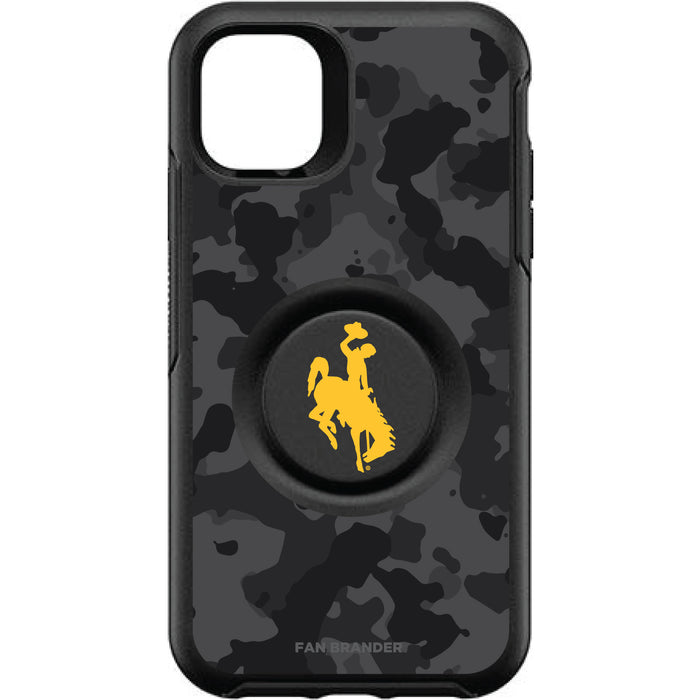 OtterBox Otter + Pop symmetry Phone case with Wyoming Cowboys Urban Camo background