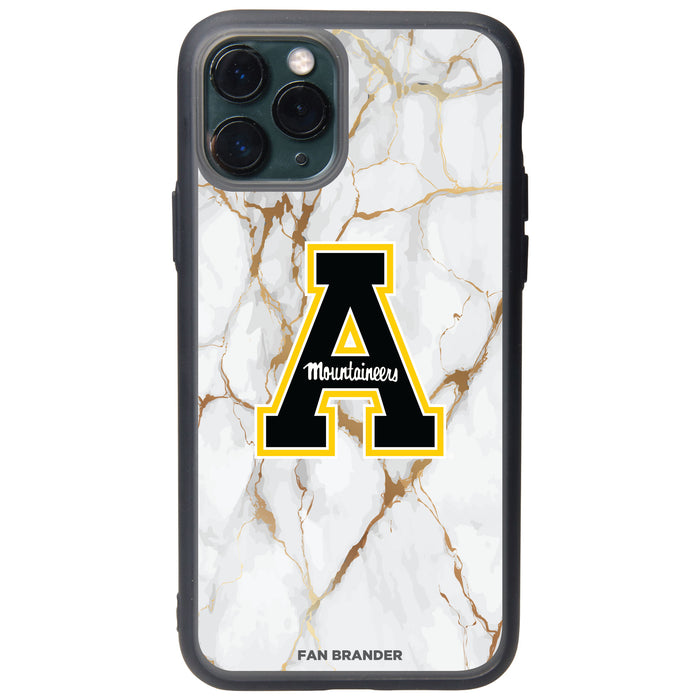 Fan Brander Slate series Phone case with Appalachian State Mountaineers White Marble Design