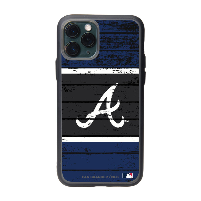 Fan Brander Slate series Phone case with Atlanta Braves Primary Logo on Wood Design