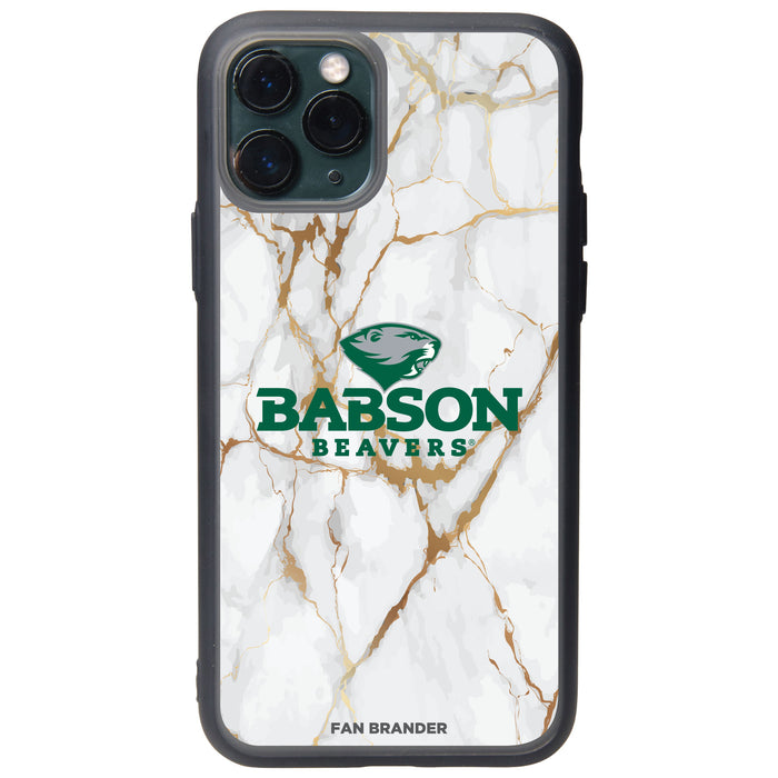 Fan Brander Slate series Phone case with Babson University White Marble Design