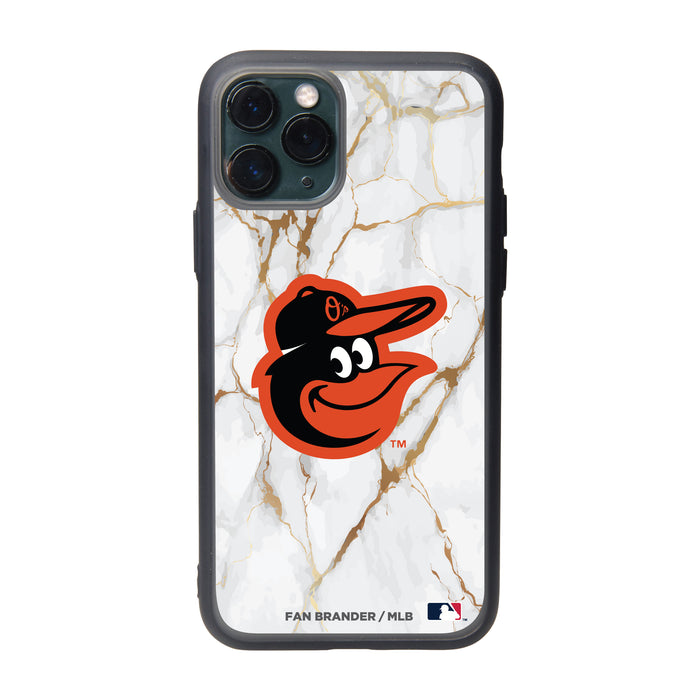 Fan Brander Slate series Phone case with Baltimore Orioles White Marble design