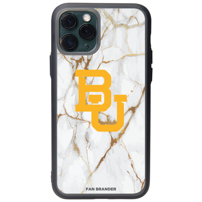 Fan Brander Slate series Phone case with Baylor Bears White Marble Design