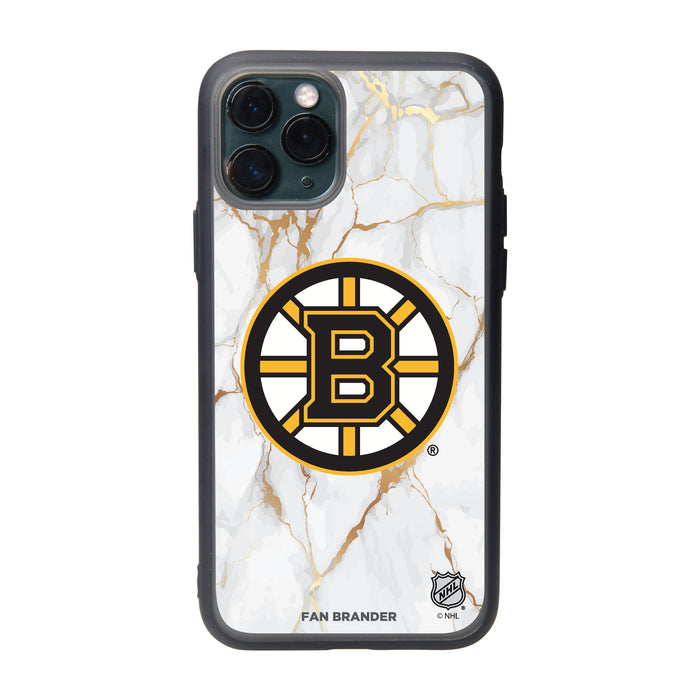 Fan Brander Slate series Phone case with Boston Bruins White Marble Design