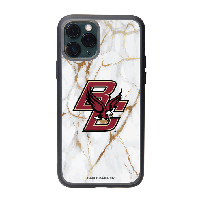 Fan Brander Slate series Phone case with Boston College Eagles White Marble Design