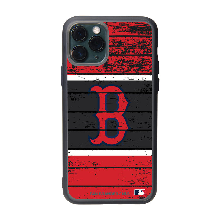 Fan Brander Slate series Phone case with Boston Red Sox Primary Logo on Wood Design