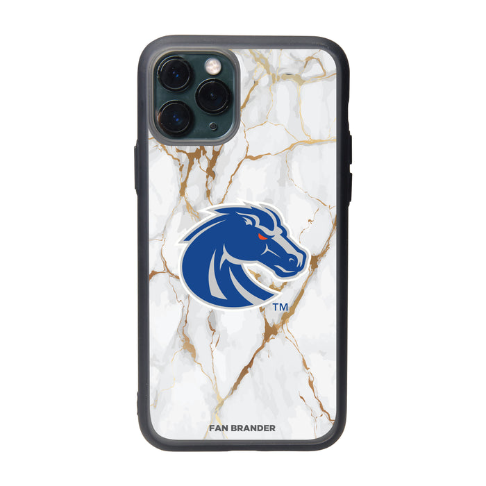 Fan Brander Slate series Phone case with Boise State Broncos White Marble Design