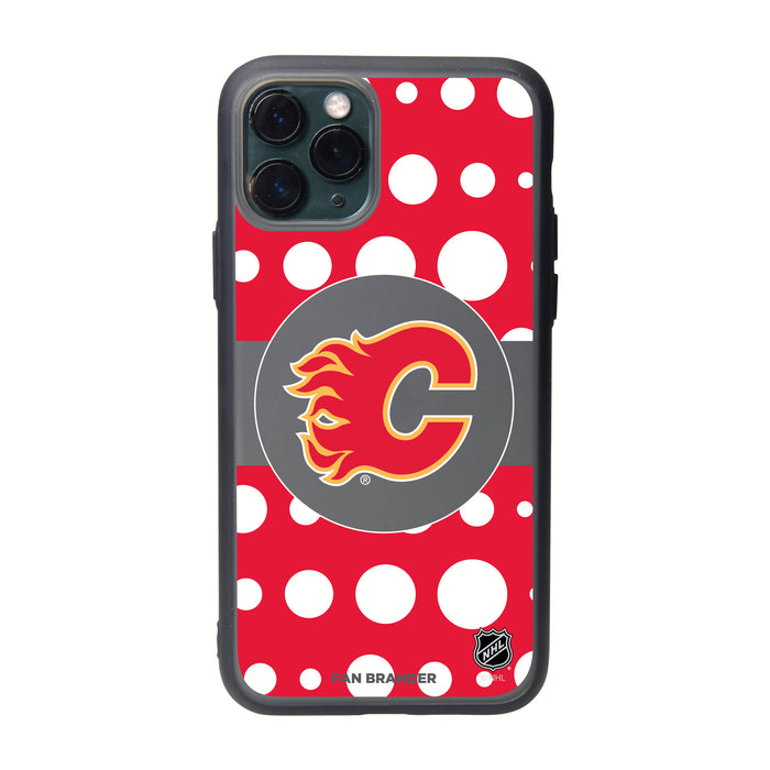 Fan Brander Slate series Phone case with Calgary Flames Polka Dots design
