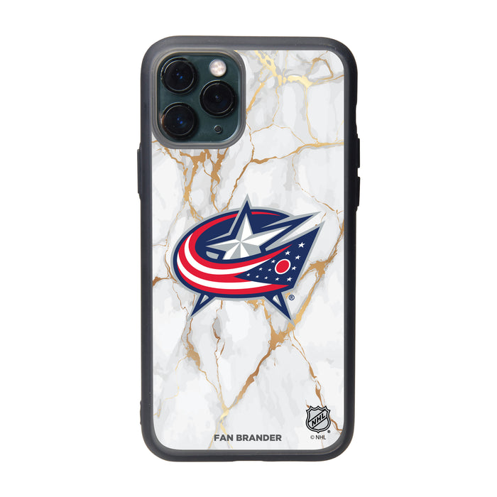 Fan Brander Slate series Phone case with Columbus Blue Jackets White Marble Design