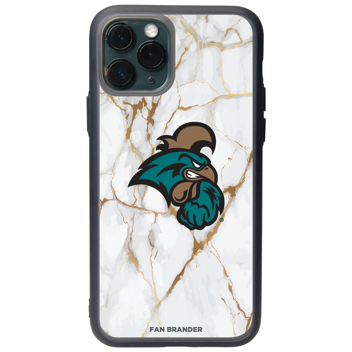 Fan Brander Slate series Phone case with Coastal Carolina Univ Chanticleers White Marble Design