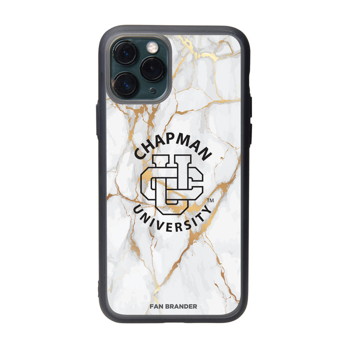 Fan Brander Slate series Phone case with Chapman Univ Panthers White Marble Design