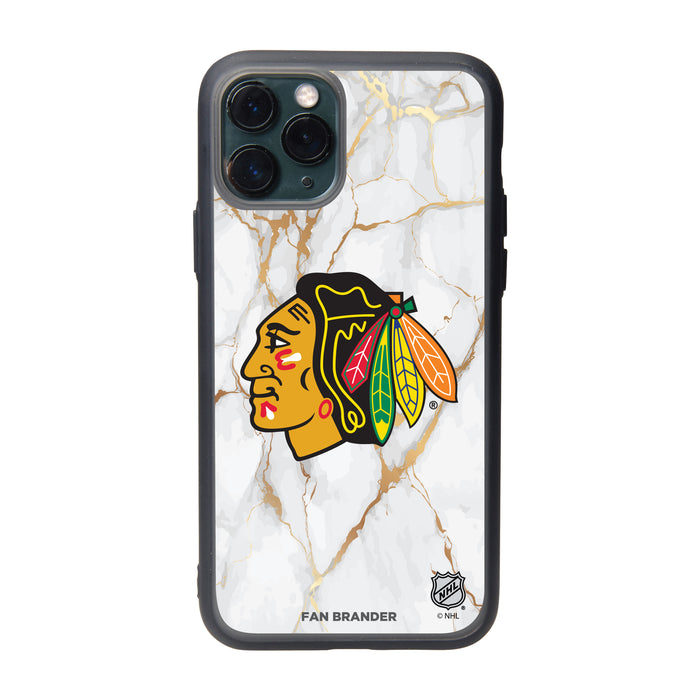 Fan Brander Slate series Phone case with Chicago Blackhawks White Marble Design