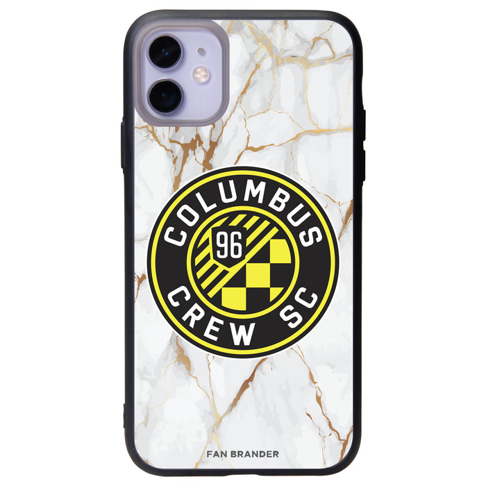 Fan Brander Slate series Phone case with Columbus Crew SC White Marble Background