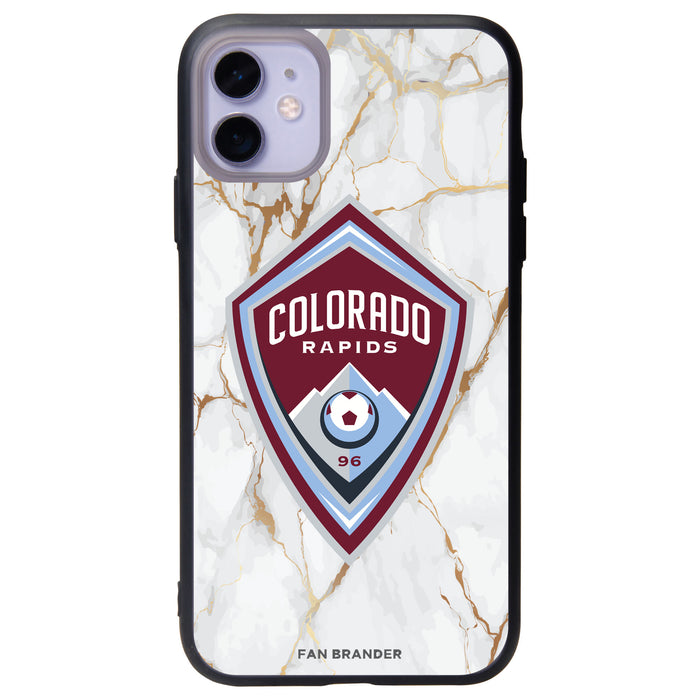 Fan Brander Slate series Phone case with Colorado Rapids White Marble Background