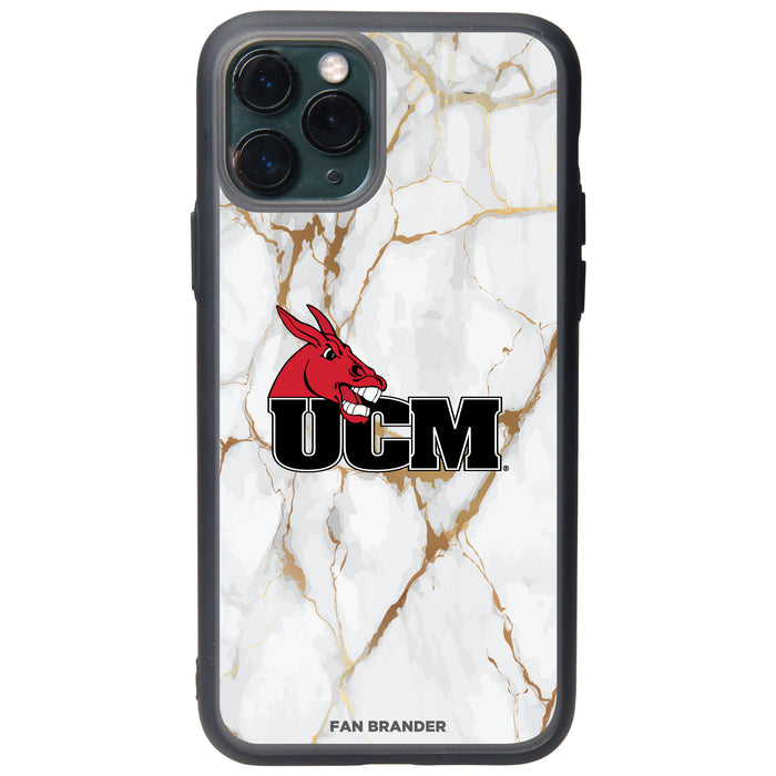 Fan Brander Slate series Phone case with Central Missouri Mules White Marble Design