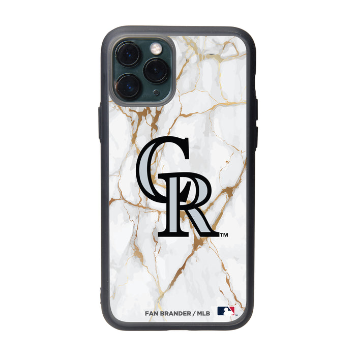 Fan Brander Slate series Phone case with Colorado Rockies White Marble design