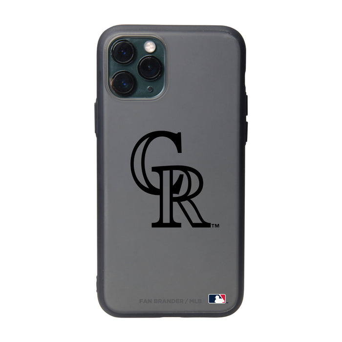 Fan Brander Slate series Phone case with Colorado Rockies Primary Logo in Black