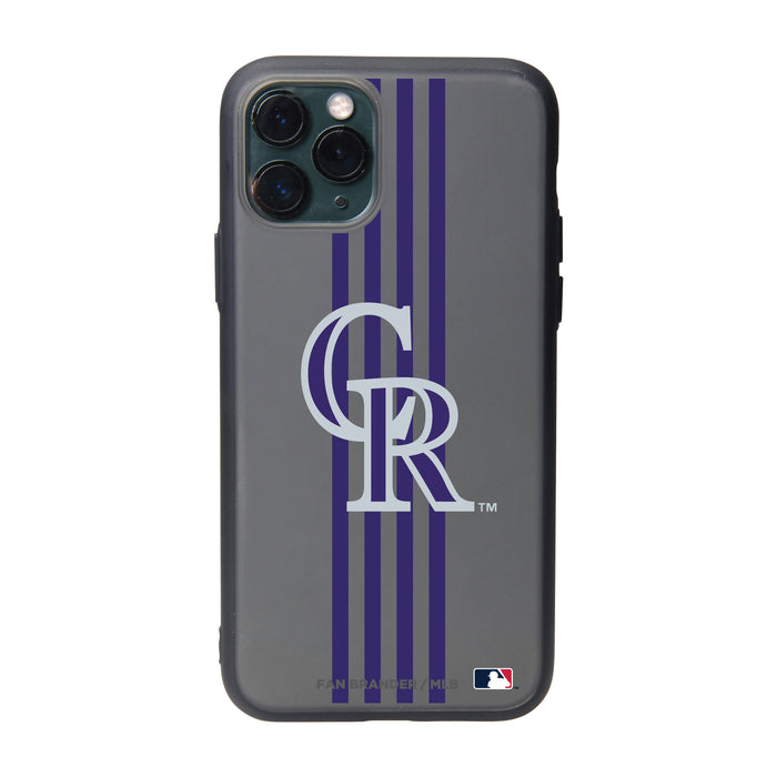 Fan Brander Slate series Phone case with Colorado Rockies Primary Logo with Vertical Stripe