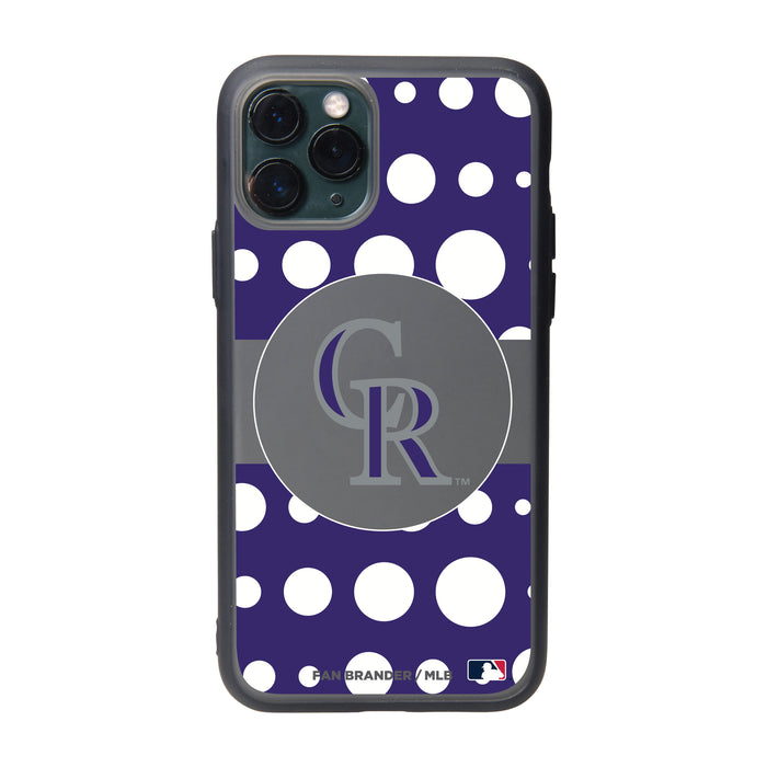 Fan Brander Slate series Phone case with Colorado Rockies Primary Logo with Polka Dots
