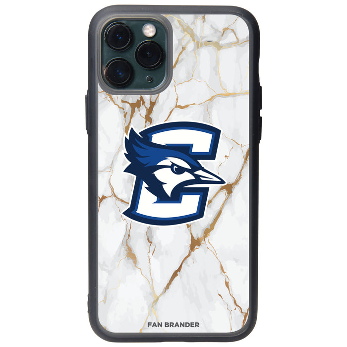 Fan Brander Slate series Phone case with Creighton University Bluejays White Marble Design