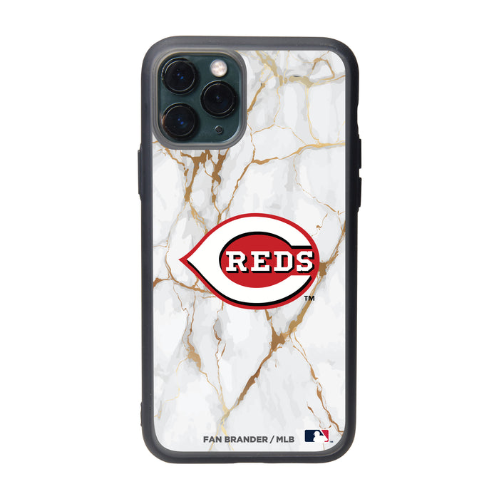 Fan Brander Slate series Phone case with Cincinnati Reds White Marble design